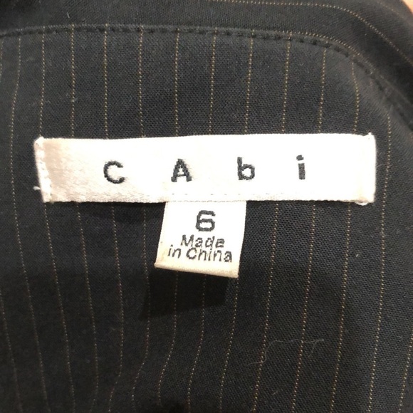 CAbi Blazer Size 6 Black Tan Striped Ruched Jacket - Picture 7 of 11